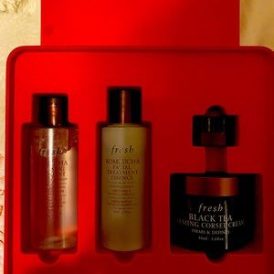 Fresh Skin Care Kit Black Tea Corset & Kombucha Essence + eye & cleanser